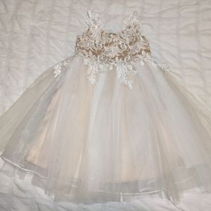 JJ'S House Size 4 Blush Flower Girl Dress with belt